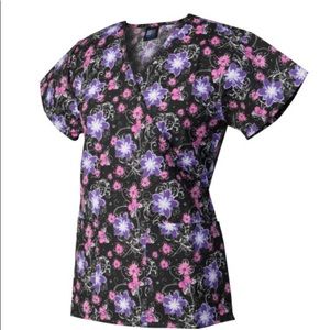 👚Nurse Scrub Top mock wrap